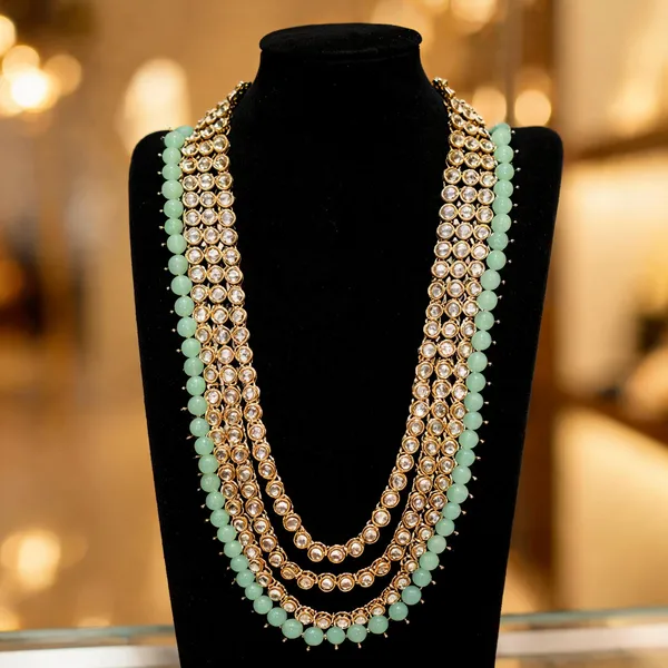 Green_And_Gold_Groom_Mala,_Layered_Necklace_Alloy_For_Groom_Pack_Of_1