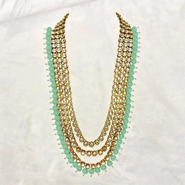 Green_And_Gold_Layered_Necklace_Alloy_For_Unisex_Pack_Of_1