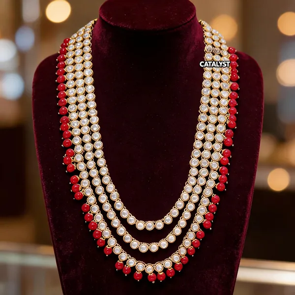 Red_Layered_Necklace_Alloy_For_Unisex_Pack_Of_1