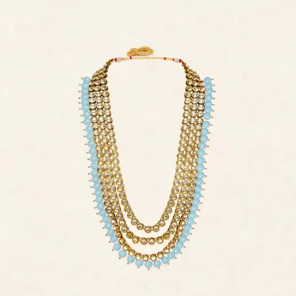 Blue_And_Gold_Layered_Necklace_Alloy_For_Unisex_Pack_Of_1