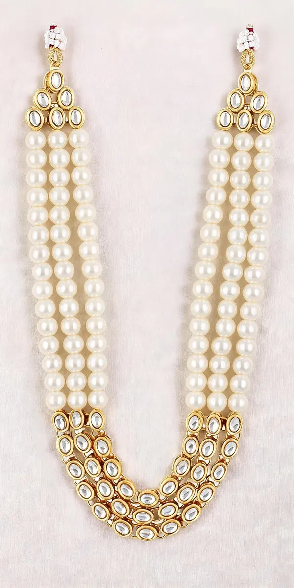 White_Layered_Necklace_Alloy_For_Unisex_Pack_Of_1