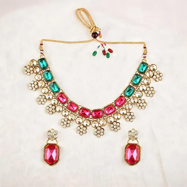 Pink_And_Green_Jewellery_Set_Alloy_For_Women_Pack_Of_1