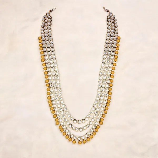 White_And_Yellow_Layered_Necklace_Alloy_For_Unisex_Pack_Of_1