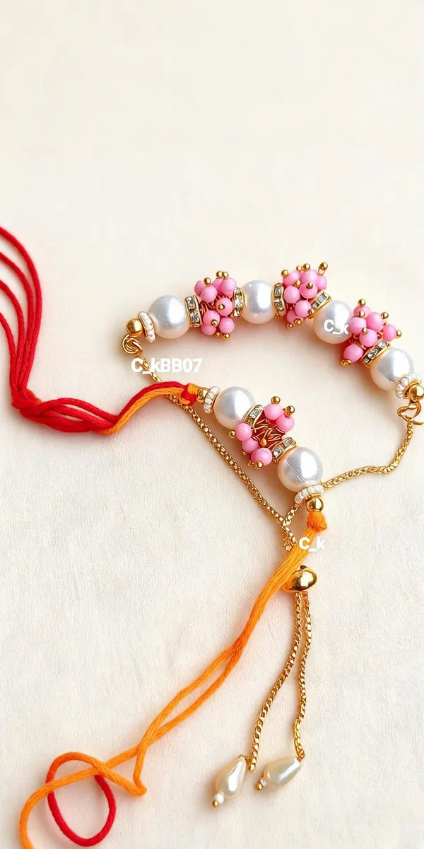 Light_Pink_Rakhi,_Lumba,_Bracelet_Alloy_For_Brother_And_Sister-In-Law_Pack_Of_2