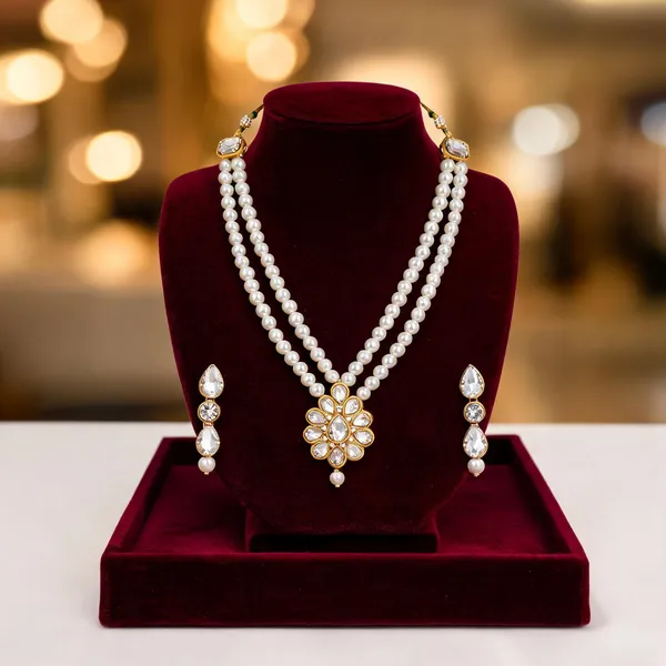 White_Jewellery_Set_Alloy_For_Women_Pack_Of_1