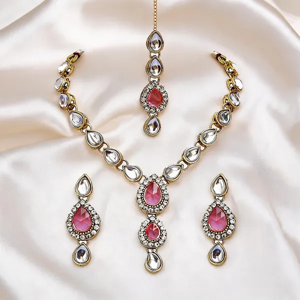 Pink_And_Silver_Jewellery_Set_Alloy_For_Women_Pack_Of_1