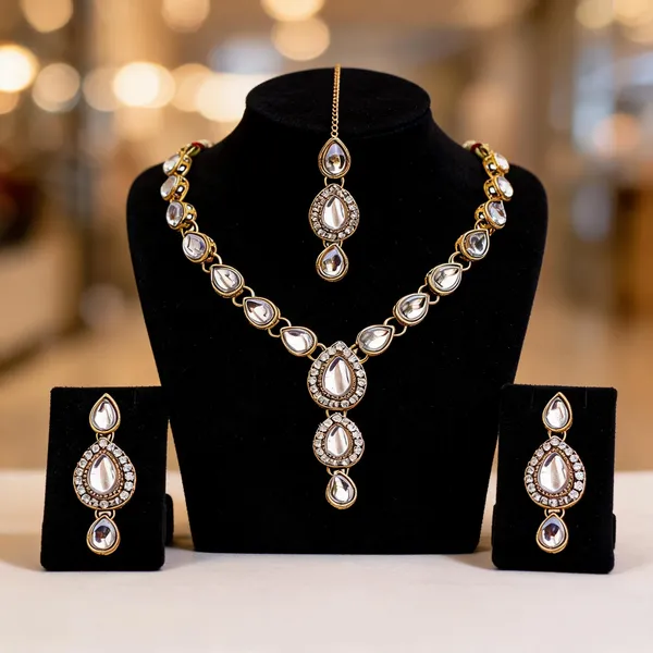 White_Jewellery_Set_Alloy_For_Women_Pack_Of_1