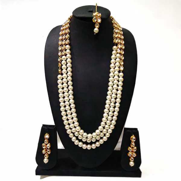 White_And_Gold_Jewellery_Set_Alloy_For_Women_Pack_Of_1