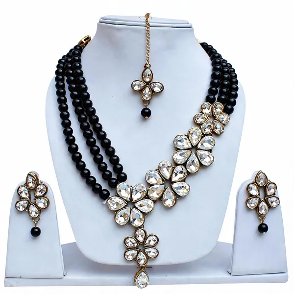 Black_And_White_Jewellery_Set_Alloy_For_Women_Pack_Of_1
