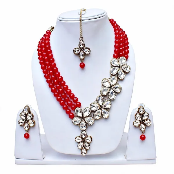 Red_And_White_Jewellery_Set_Alloy_For_Women_Pack_Of_1