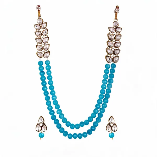 Turquoise_And_White_Jewellery_Set_Alloy_For_Women_Pack_Of_1
