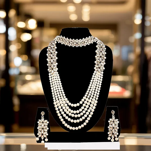 White_Jewellery_Set_Alloy_For_Women_Pack_Of_1