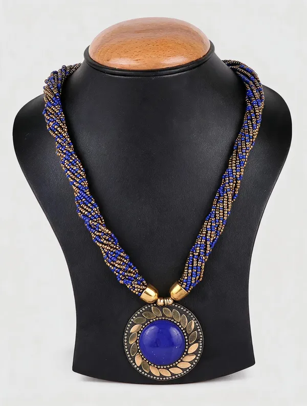 Blue_And_Gold_Jewellery_Set_Alloy_For_Women_Pack_Of_1
