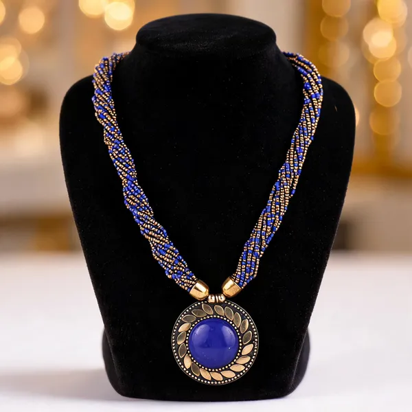 Blue_And_Gold_Jewellery_Set_Alloy_For_Women_Pack_Of_1