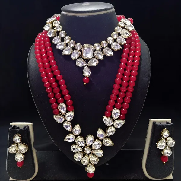 Red_And_White_Jewellery_Set_Alloy_For_Women_Pack_Of_1