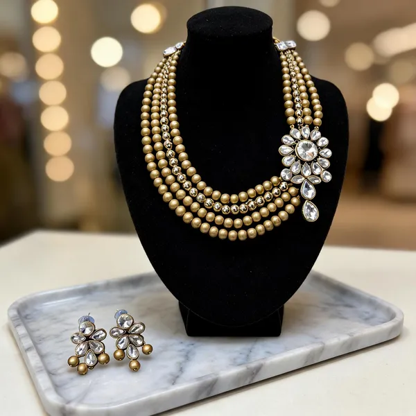 Gold_And_White_Jewellery_Set_Alloy_For_Women_Pack_Of_1