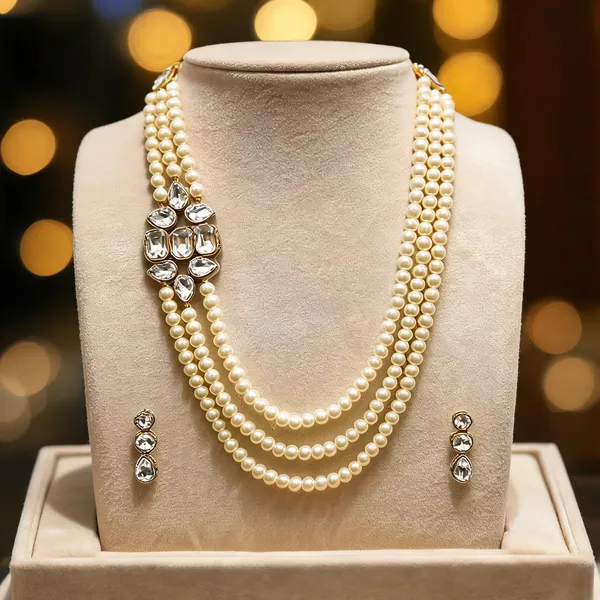 White_Jewellery_Set_Alloy_For_Women_Pack_Of_1