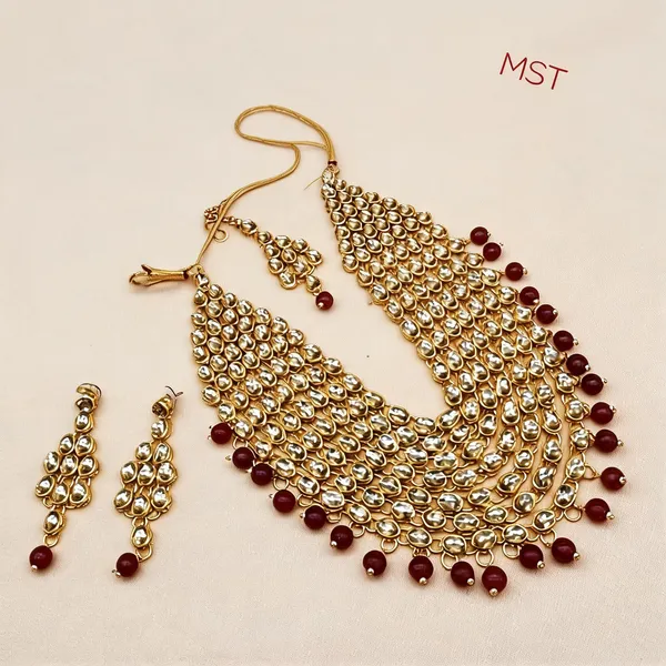 Maroon_And_Gold_Jewellery_Set_Alloy_For_Women_Pack_Of_1