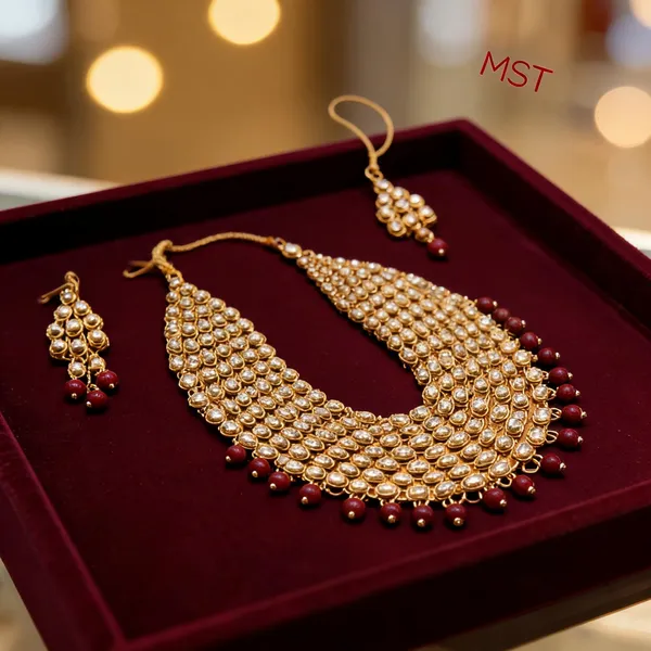 Maroon_And_Gold_Jewellery_Set_Alloy_For_Women_Pack_Of_1