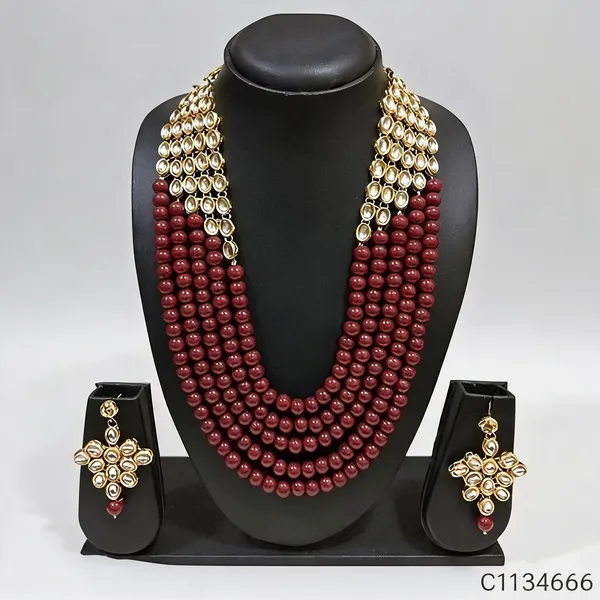 Maroon_Jewellery_Set_Alloy_For_Women_Pack_Of_1