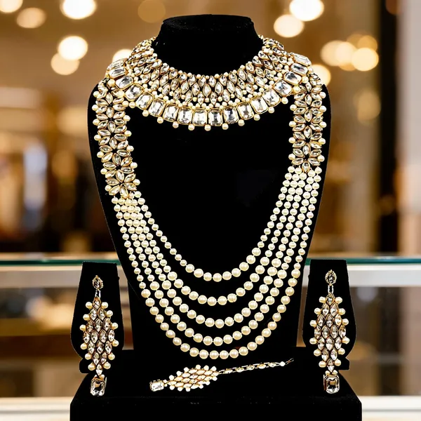 White_Jewellery_Set_Alloy_For_Women_Pack_Of_1