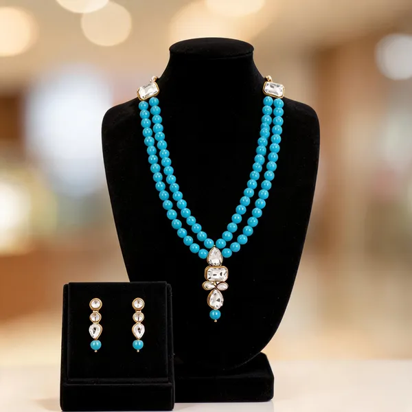 Blue_And_White_Jewellery_Set_Alloy_For_Women_Pack_Of_1