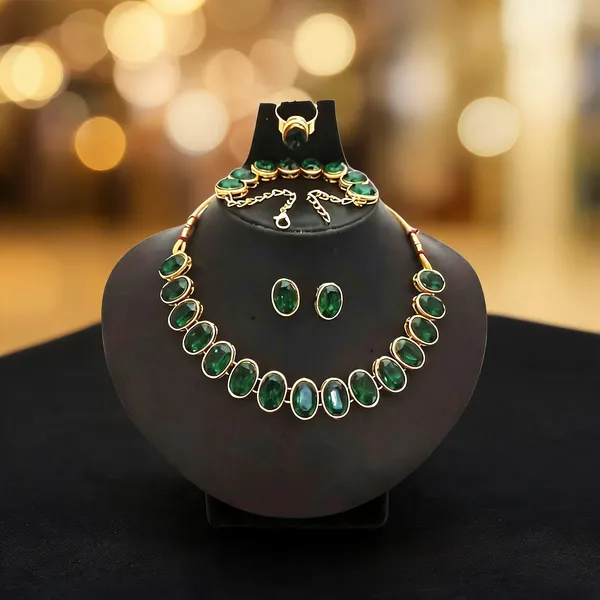 Green_Jewellery_Set_Alloy_For_Women_Pack_Of_1