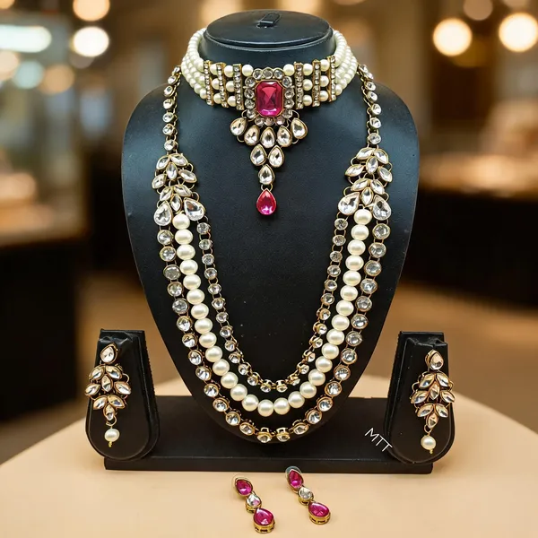 Pink_And_White_Jewellery_Set_Alloy_For_Women_Pack_Of_1