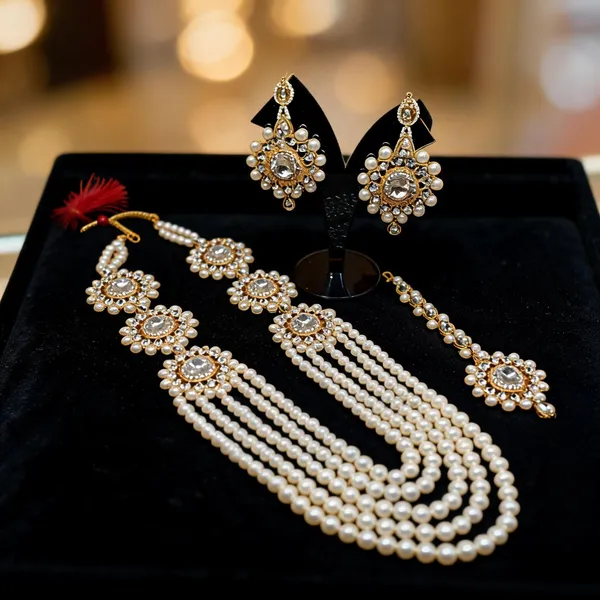 White_Jewellery_Set_Alloy_For_Women_Pack_Of_1