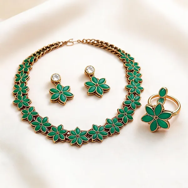 Green_Jewellery_Set_Alloy_For_Women_Pack_Of_1