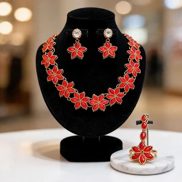 Red_Jewellery_Set_Alloy_For_Women_Pack_Of_1