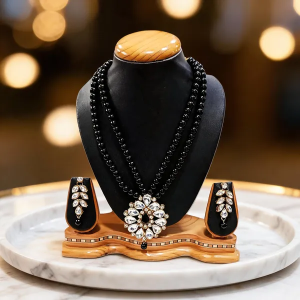 Black_And_Silver_Jewellery_Set_Alloy_For_Women_Pack_Of_1
