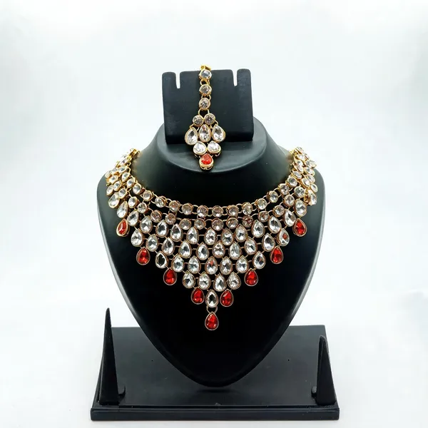 Red_And_White_Jewellery_Set_Alloy_For_Women_Pack_Of_1