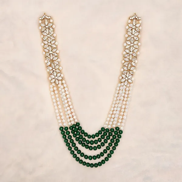 Green_And_White_Layered_Necklace_Alloy_For_Unisex_Pack_Of_1