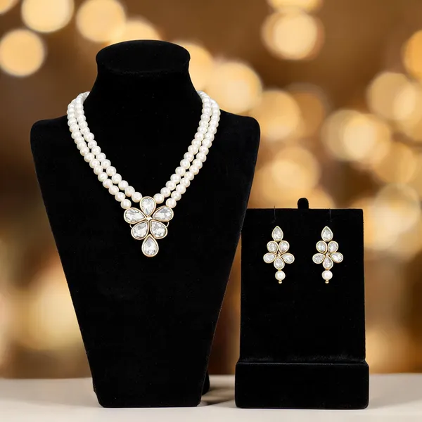 White_Jewellery_Set_Alloy_For_Women_Pack_Of_1