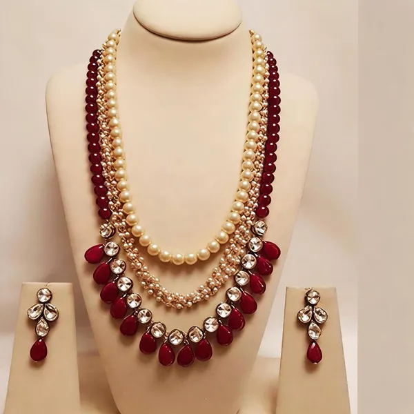 Maroon_And_Copper_Jewellery_Set_Alloy_For_Women_Pack_Of_1