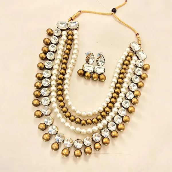White_And_Gold_Jewellery_Set_Alloy_For_Women_Pack_Of_1