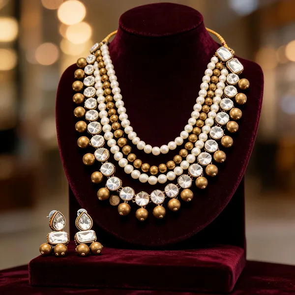 White_And_Gold_Jewellery_Set_Alloy_For_Women_Pack_Of_1