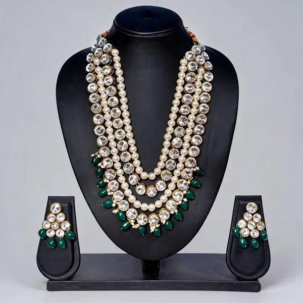 White_And_Green_Jewellery_Set_Alloy_For_Women_Pack_Of_1