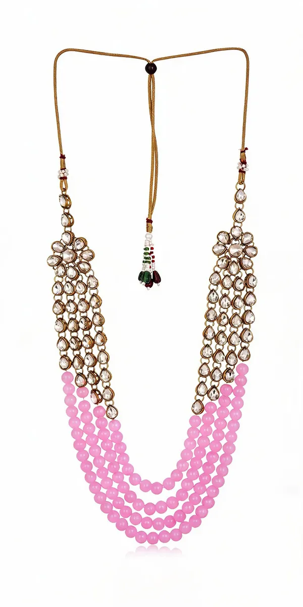 Pink_Layered_Necklace_Alloy_For_Unisex_Pack_Of_1