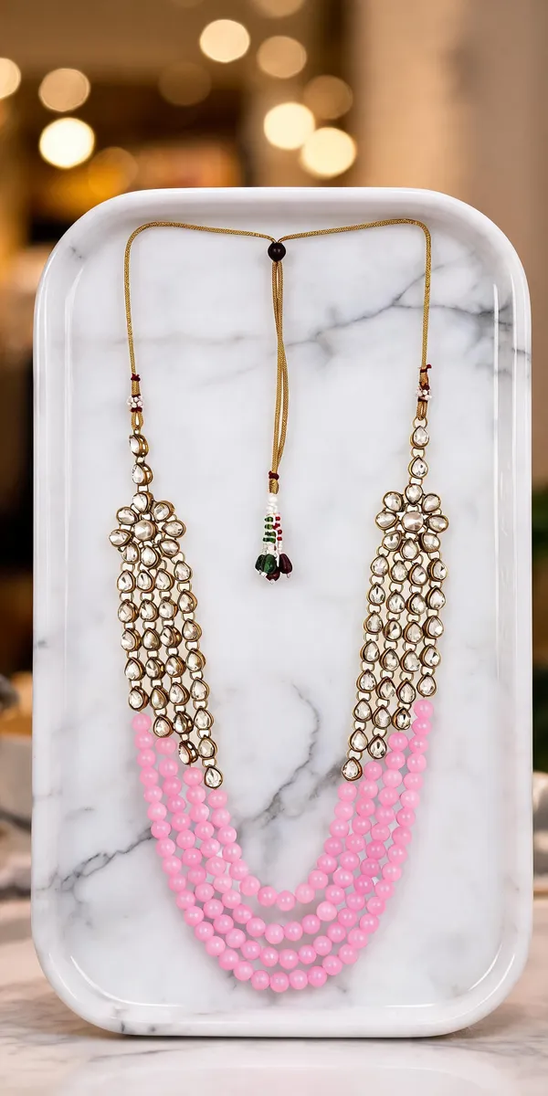 Pink_Layered_Necklace_Alloy_For_Unisex_Pack_Of_1