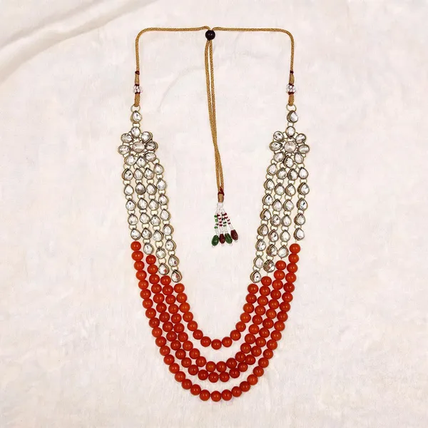 Red_Layered_Necklace_Alloy_For_Unisex_Pack_Of_1