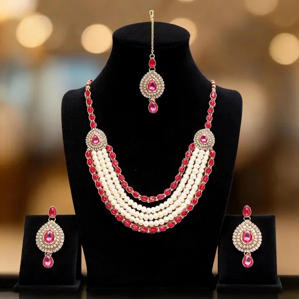 Pink_Jewellery_Set_Alloy_For_Women_Pack_Of_1