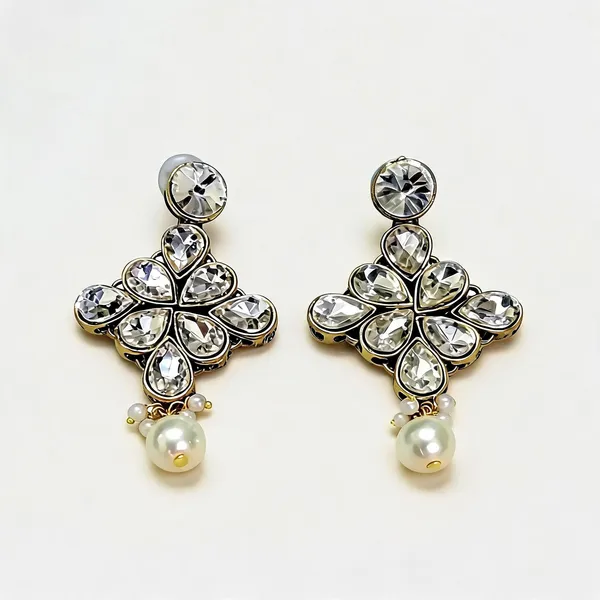 Gold_And_White_Earrings_Alloy_For_Unisex_Pack_Of_2