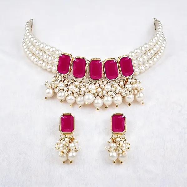 Pink_And_White_Jewellery_Set_Alloy_For_Women_Pack_Of_1