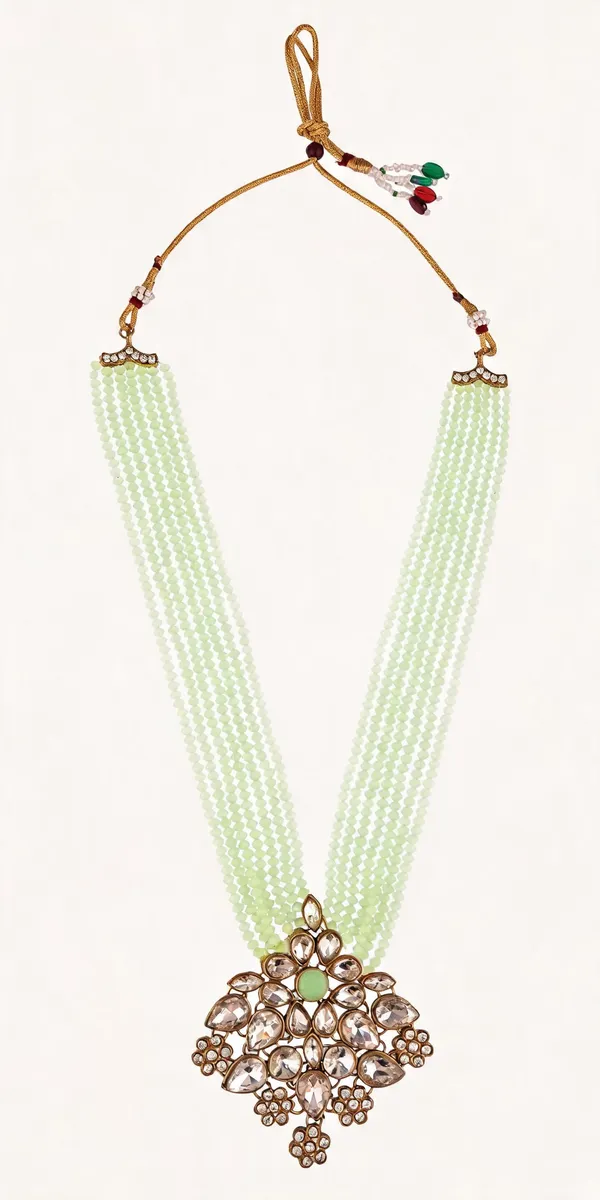 Green_Layered_Necklace_Alloy_For_Unisex_Pack_Of_1