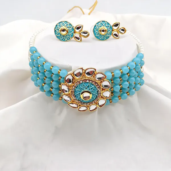 Blue_And_White_Jewellery_Set_Alloy_For_Women_Pack_Of_1