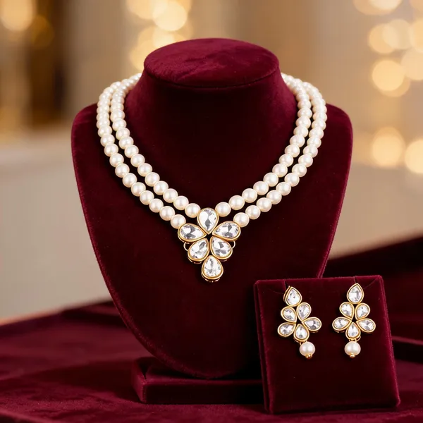 White_Jewellery_Set_Alloy_For_Women_Pack_Of_1