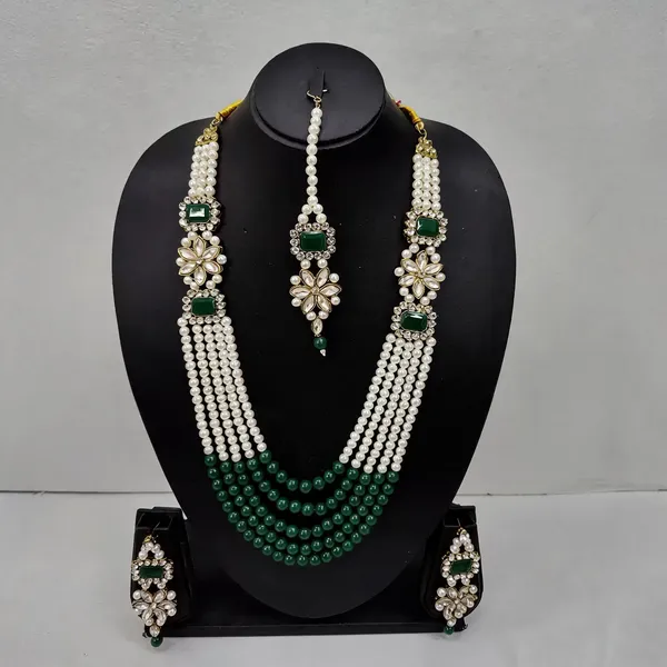 Green_And_White_Jewellery_Set_Alloy_For_Women_Pack_Of_1