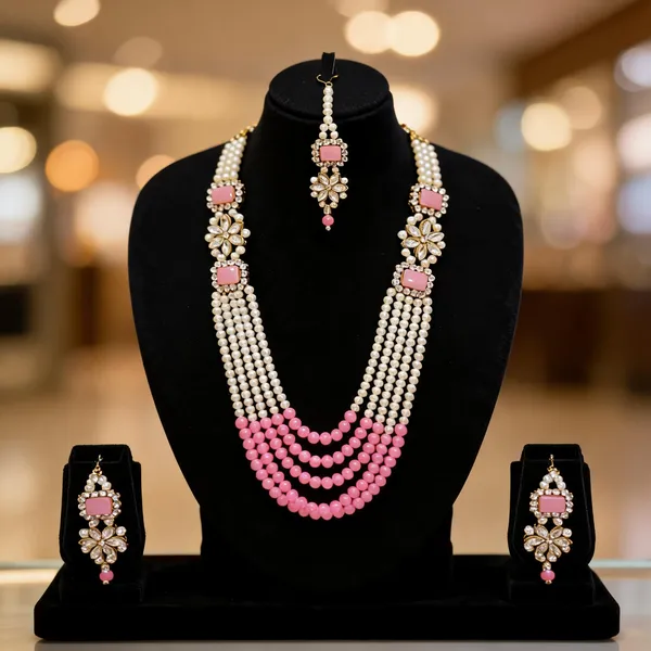Pink_And_White_Jewellery_Set_Alloy_For_Women_Pack_Of_1
